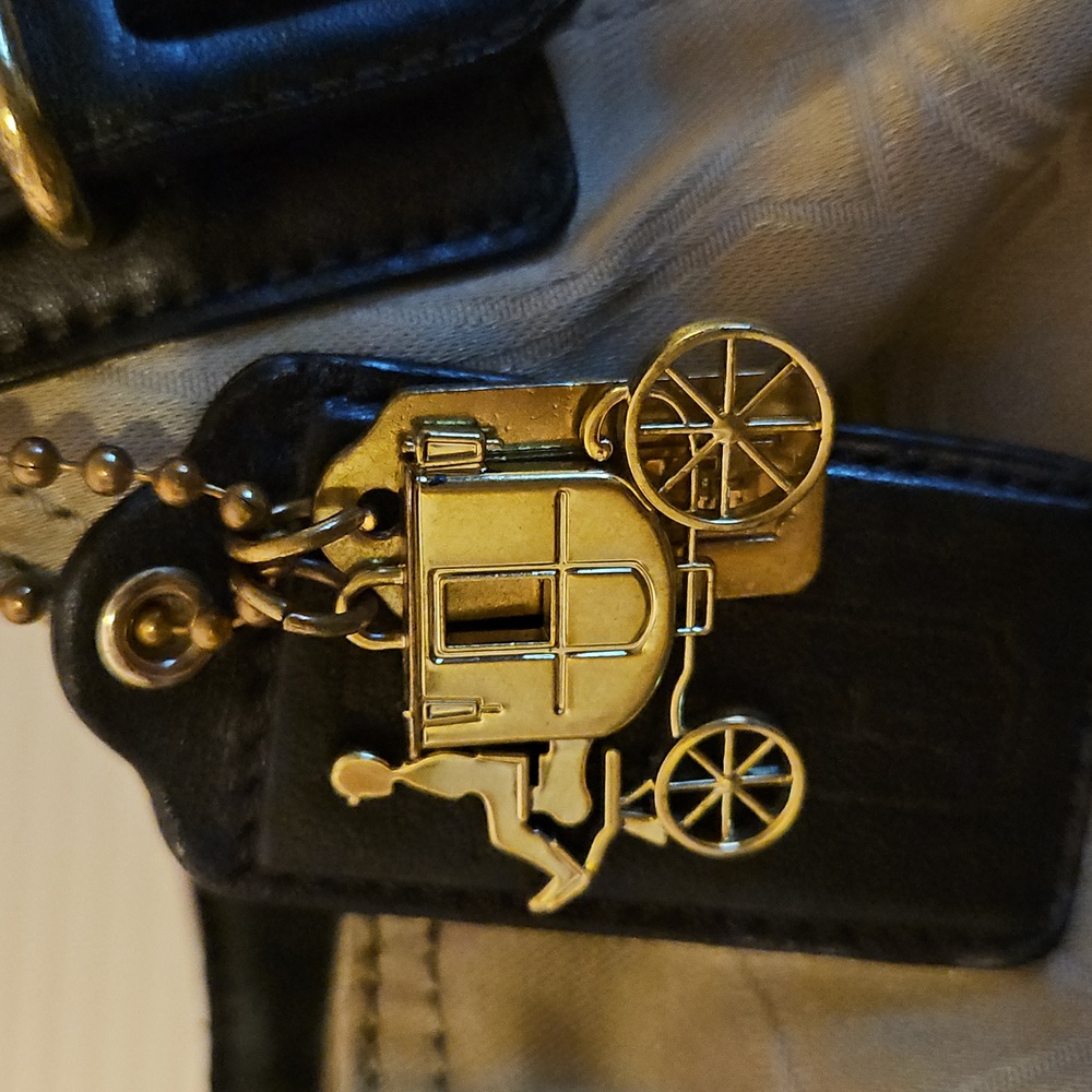 Coach Maggie Black and Gold Shoulder Bag - Picture 2 of 11